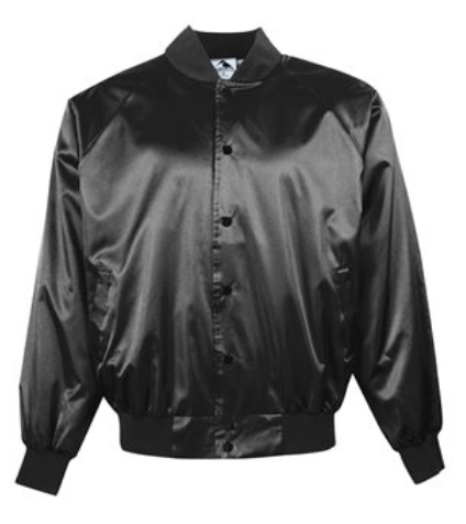 Satin Baseball Jacket with Solid Trim 360